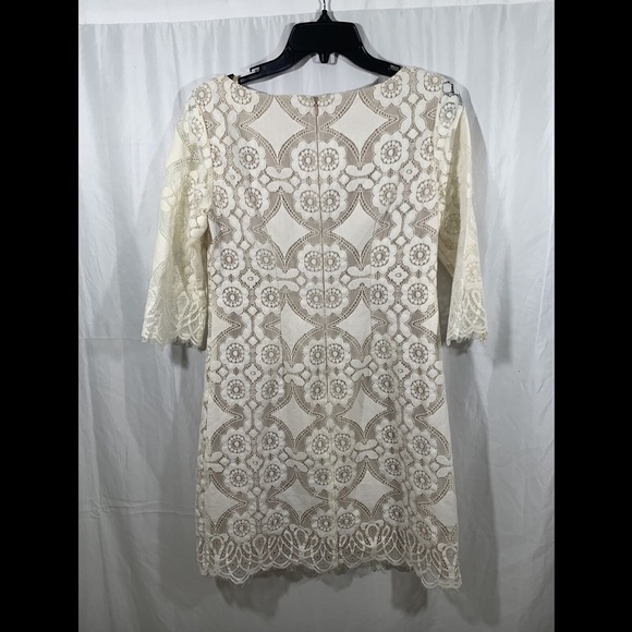 NEW $128 Eliza J Lace‎ Shift Dress in Ivory [ SZ 4 ] - Picture 9 of 12